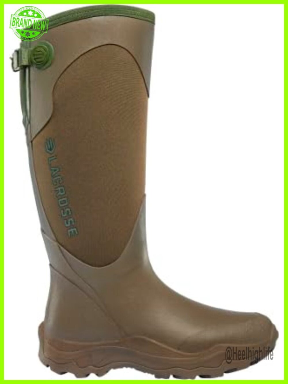 Waterproof Rubber Snake Boots 15" Mid-Calf Pull-On EVA Sole